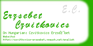 erzsebet czvitkovics business card